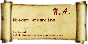 Nieder Armandina névjegykártya